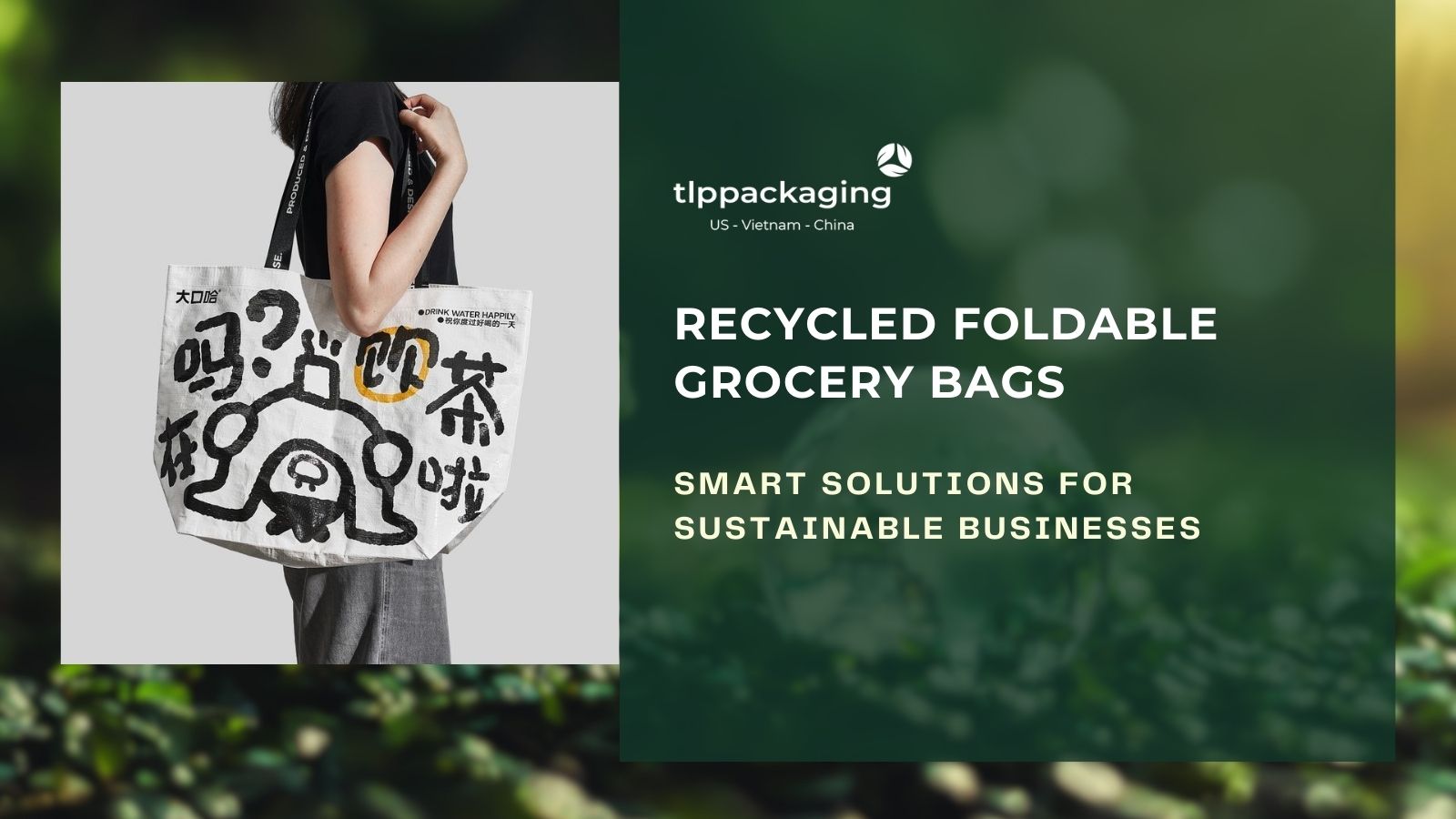 Recycled foldable grocery bags